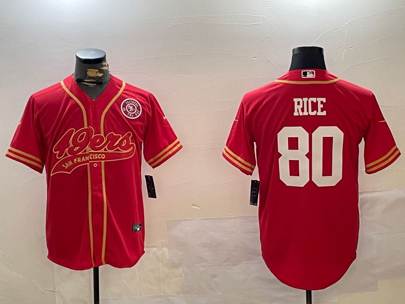 Men San Francisco 49ers #80 Rice Red Joint Name 2024 Nike Limited NFL Jersey style 12092->san francisco 49ers->NFL Jersey